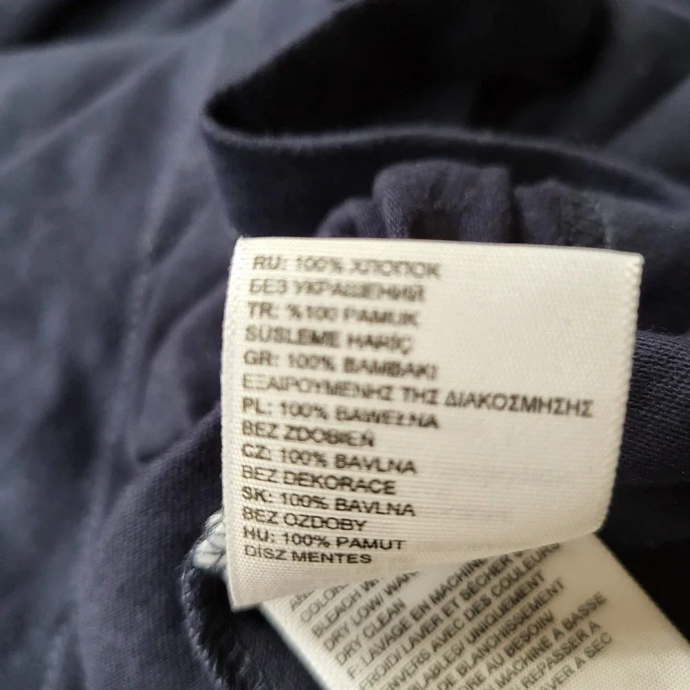 The North Face Men Shirt M Navy Logo Slogan Short Sleeve